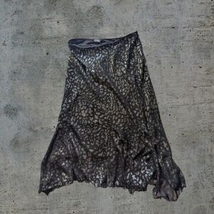 Vintage Black Leopard Skirt